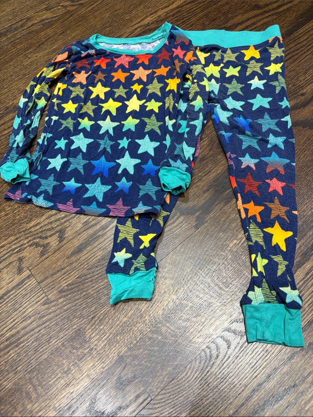 Little Sleepies Navy Star Sleep Set with Teal Trim